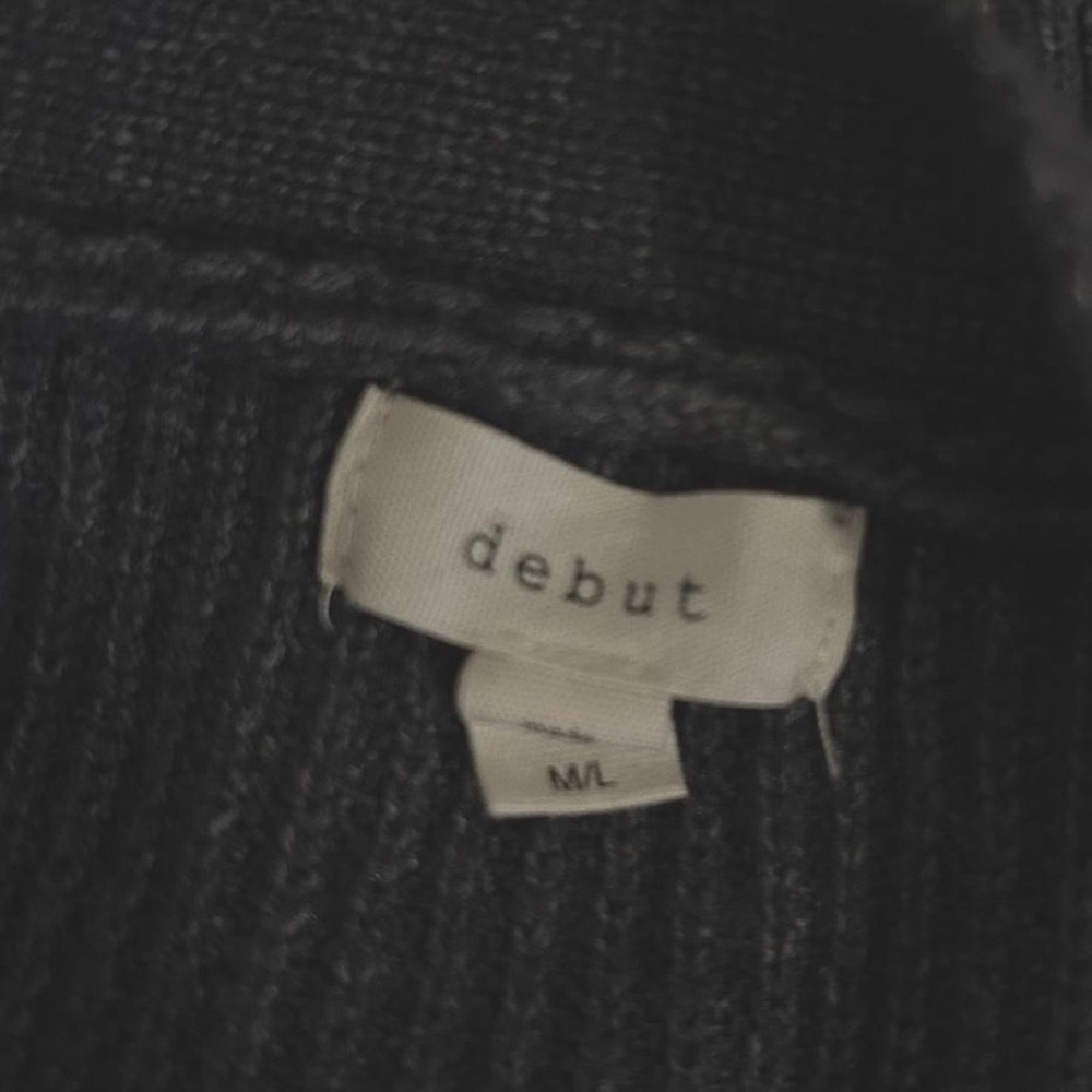 Dark Blue Ribbed Open-Front Cardigan - Picture 3 of 3